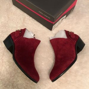 NWT Vince Camuto Red Suede Booties